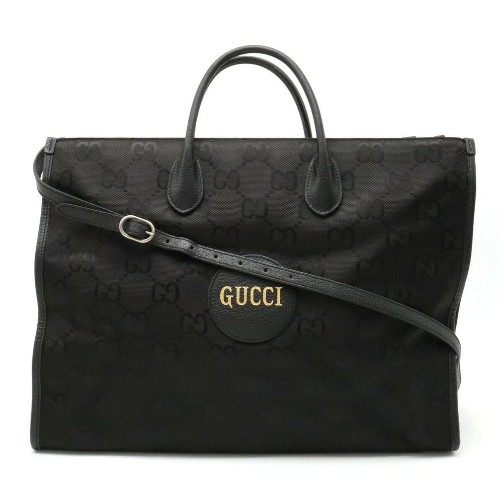 Gucci Off the Grid Tote Bag Shoulder Canvas Leather Black
